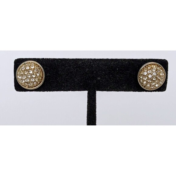 J Crew Pave Rhinestone Sparkly Silver Tone Sparkle Post Stud Earrings 1/2 in - Picture 7 of 8